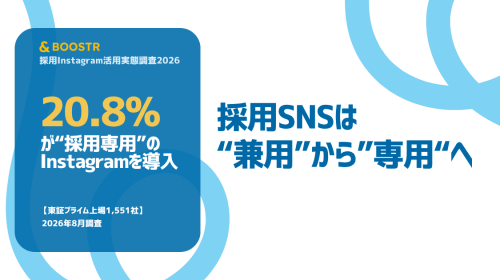 20.8%が"採用専用”のInstagramを導入 | 採用SNSは"兼用"から”専用"へ |アンドブースター 2026年8月調査